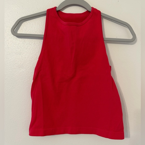Free People Intimately Hayley High Neck Red Ribbed Racerback size M/L - Picture 7 of 8